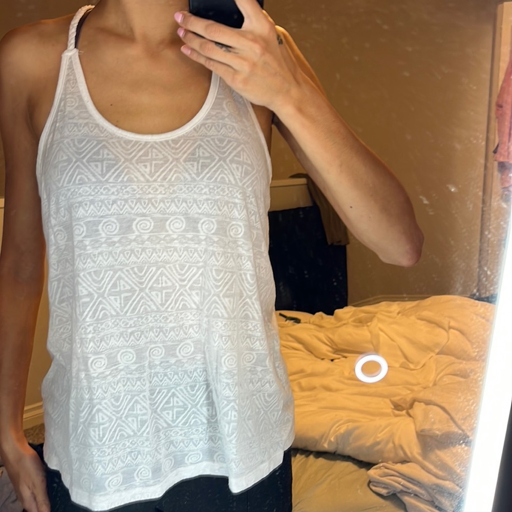 White racer back tank